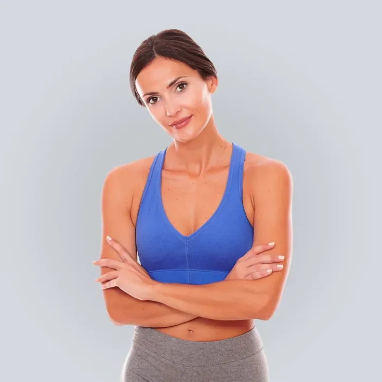 Hormone Replacement Therapy HRT | Middle aged woman with hands crossed
